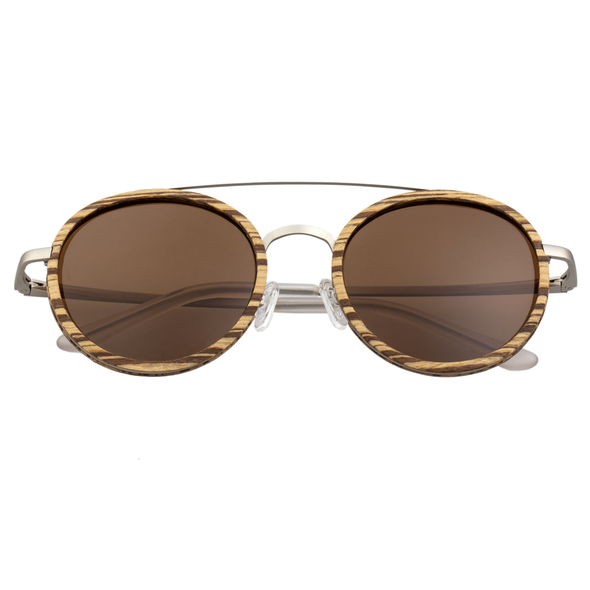 Earth Wood Binz Polarized Sunglasses - Zebrawood/Brown - ESG048ZS