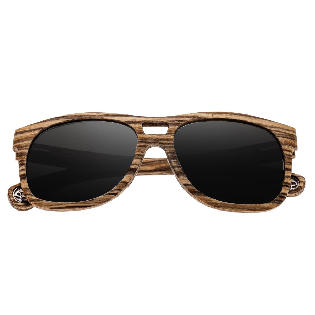 Earth Wood Las Islas Polarized Sunglasses - Zebrawood/Silver - ESG055Z