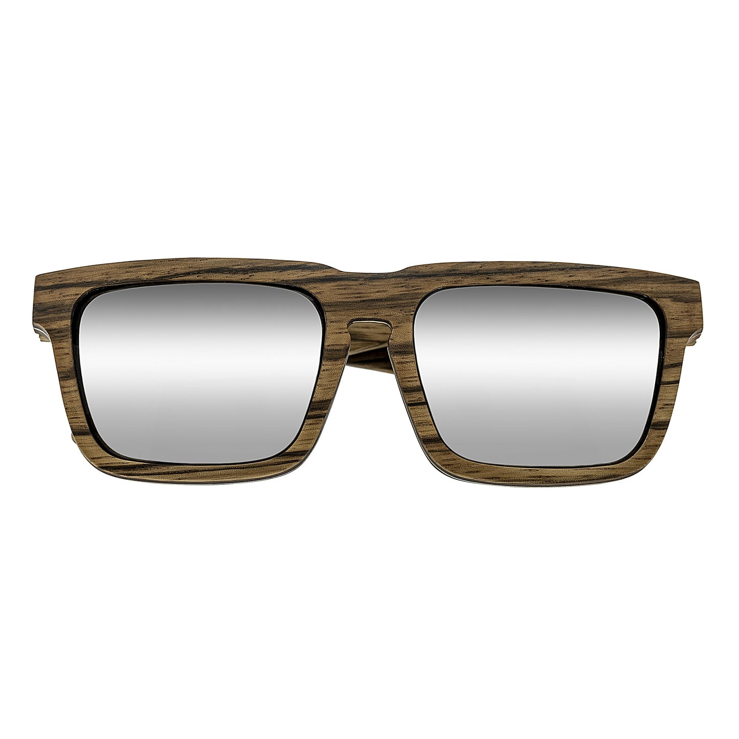 Earth Wood Pensacola Polarized Sunglasses - Zebra & Maple/Silver - ESG030ZM