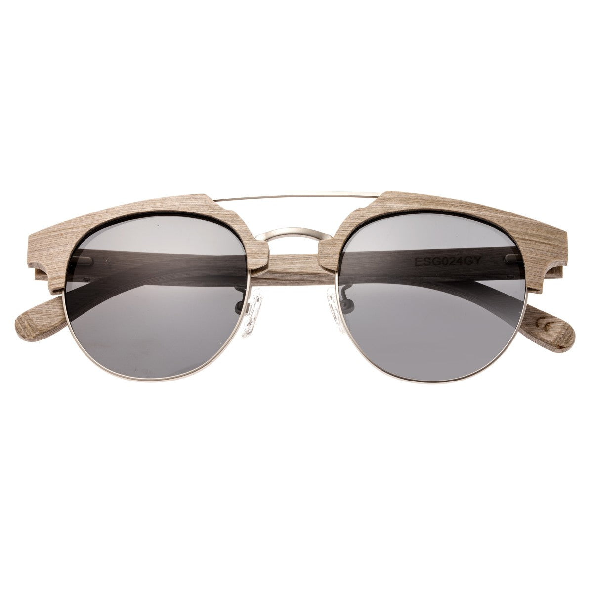 Earth Wood Kai Polarized Sunglasses - Beige/Silver - ESG024GY
