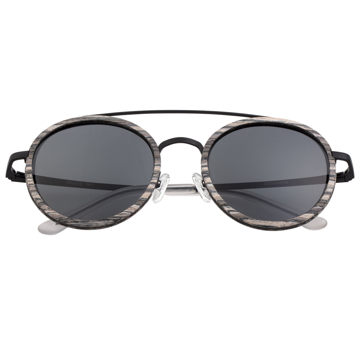Earth Wood Binz Polarized Sunglasses - Grey Vine/Black - ESG048GB