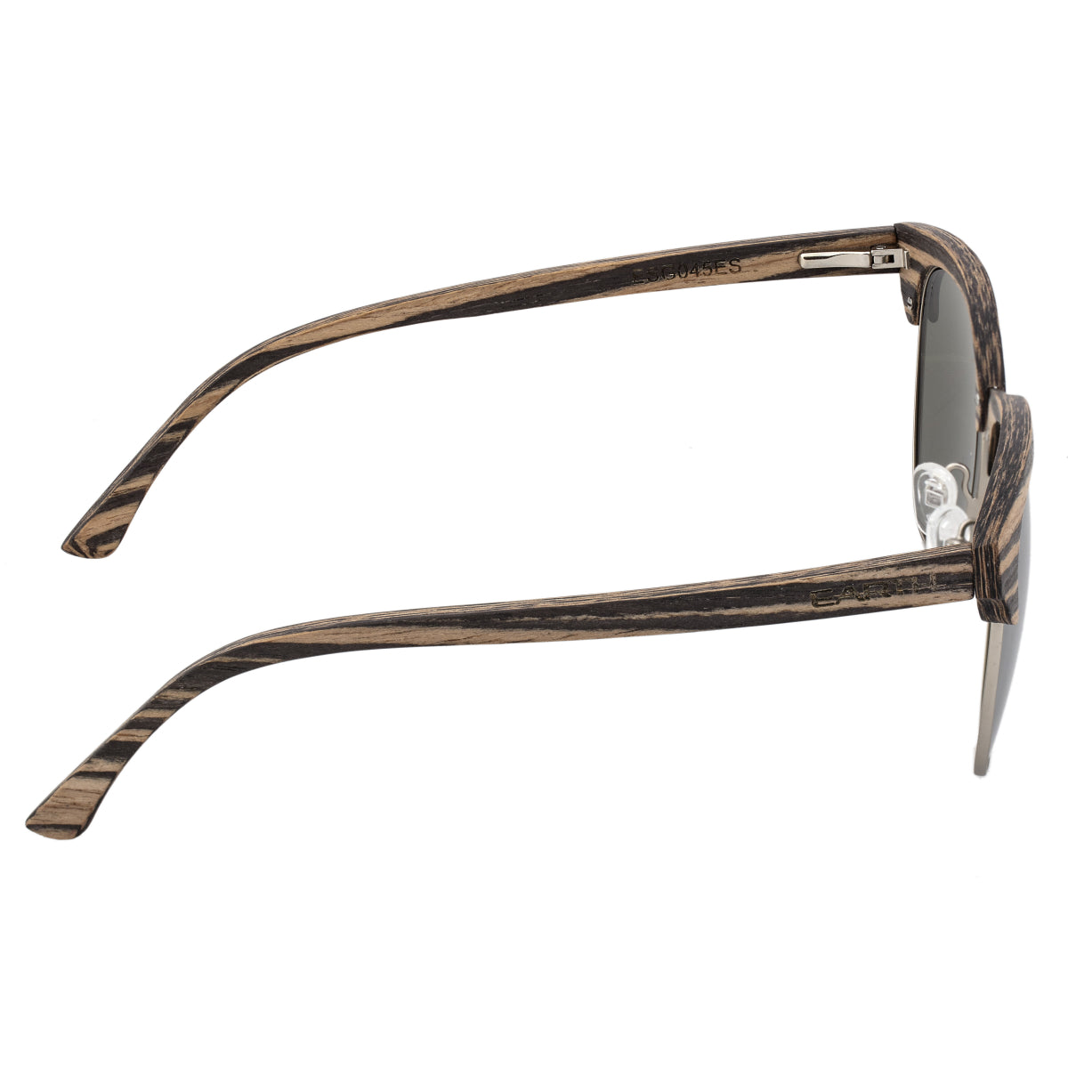 Earth Wood Sassel Polarized Sunglasses - Ebony/Silver - ESG045ES