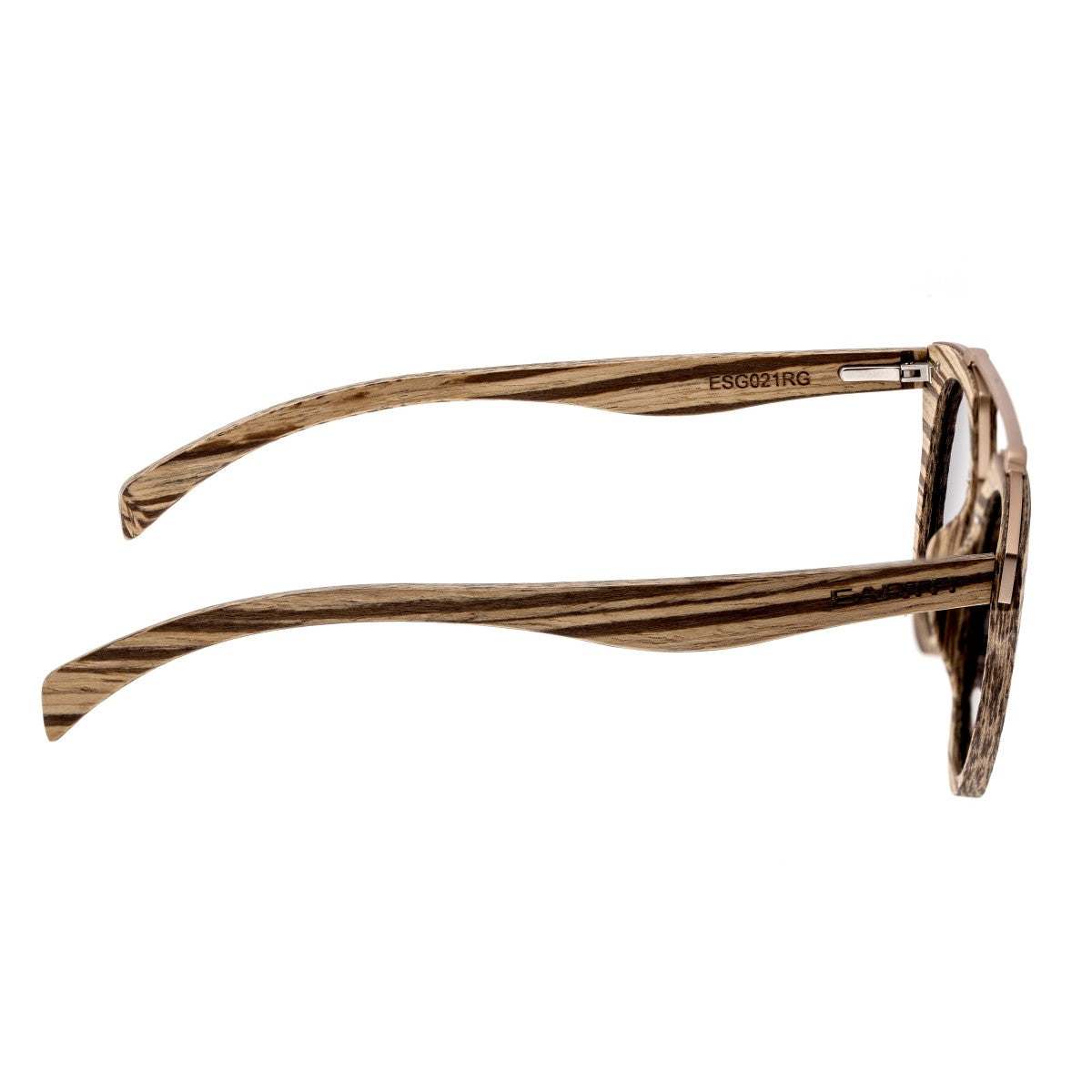Earth Wood Ceira Polarized Sunglasses - Zebrawood/Rose Gold - ESG021RG