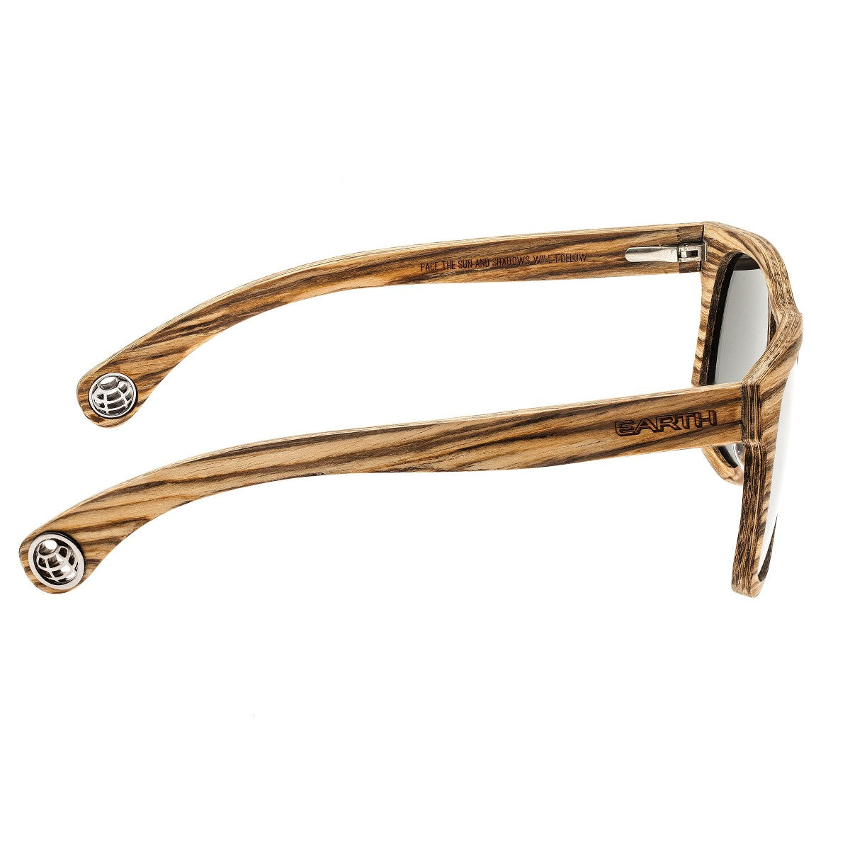 Earth Wood Las Islas Polarized Sunglasses - Zebrawood/Silver - ESG055Z
