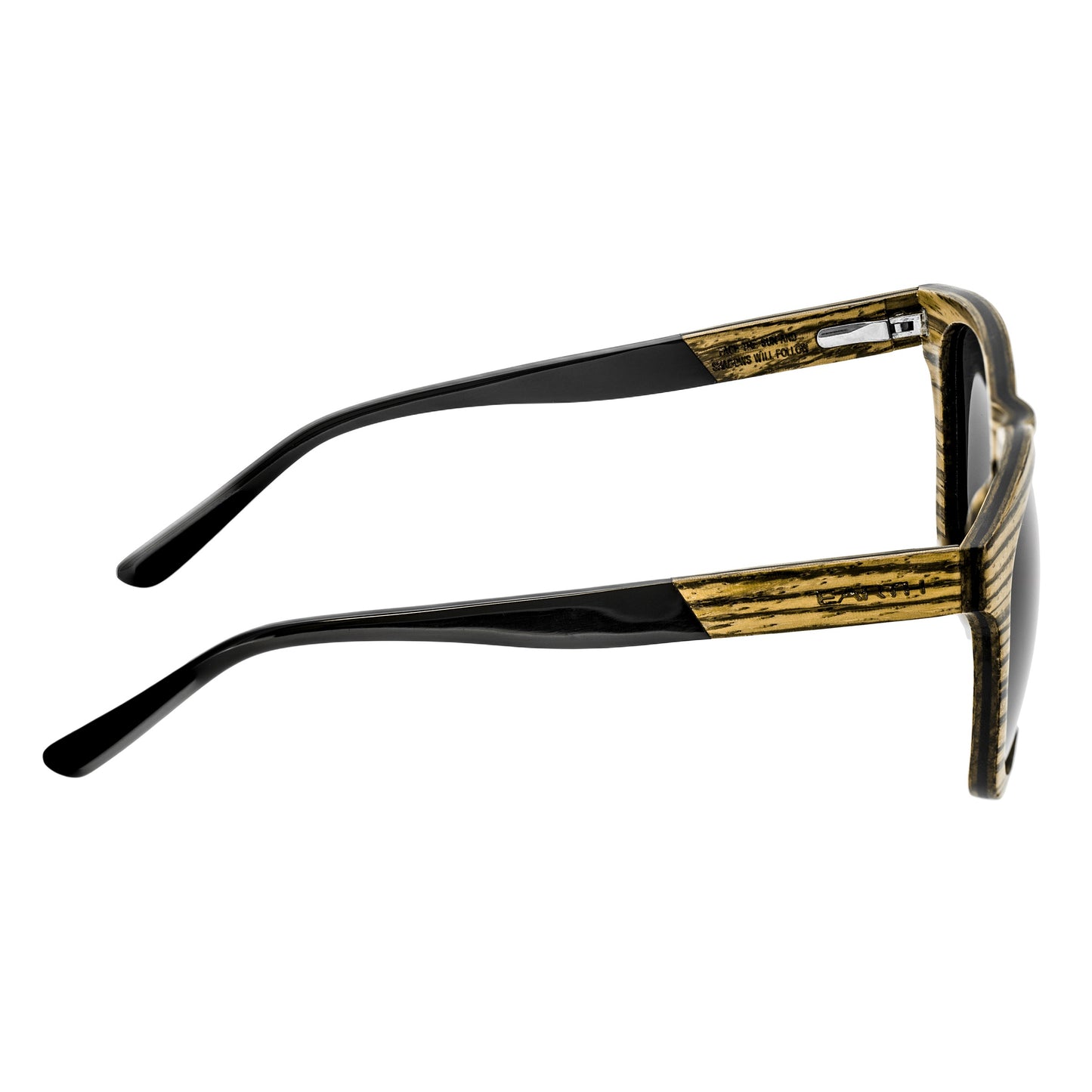 Earth Wood Cove Polarized Sunglasses - Zebrawood/Black - ESG010GR