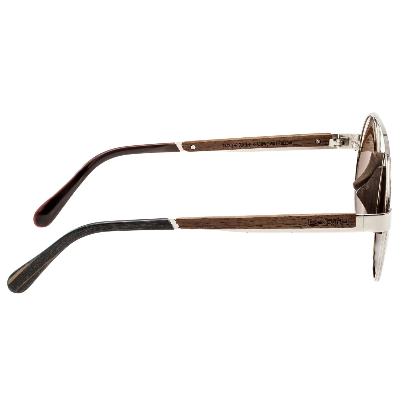 Earth Wood Talisay Polarized Sunglasses - Silver/Brown - ESG015B