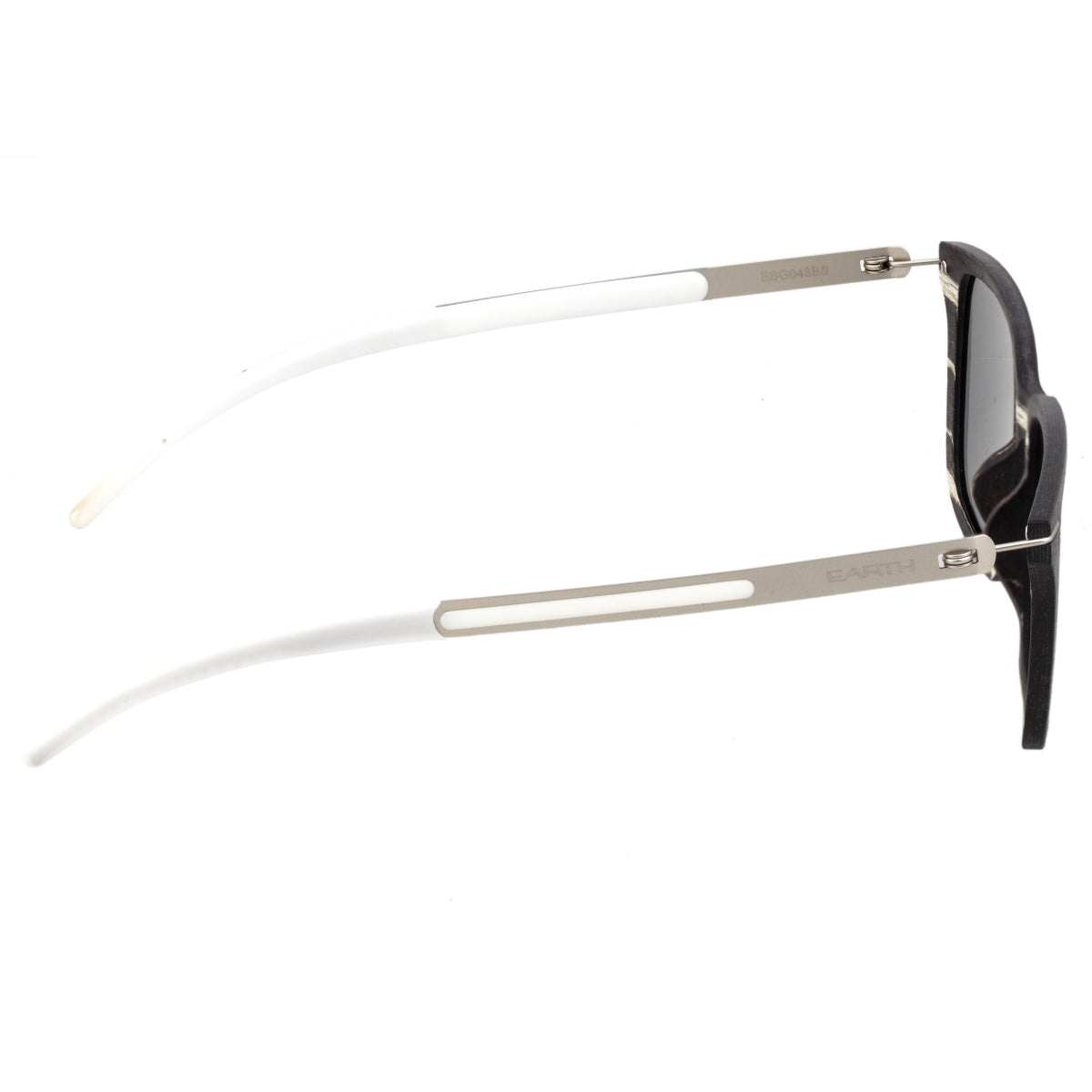 Earth Wood Doumia Polarized Sunglasses - Black Butterfly/Silver - ESG043BS