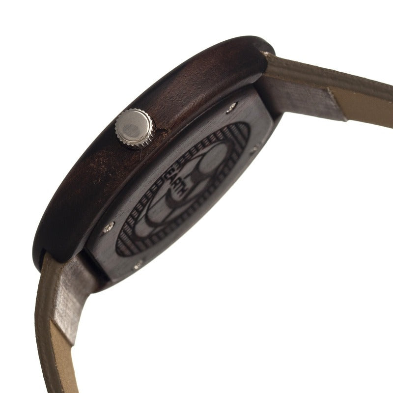 Earth Wood Ligna Leather-Band Watch - Dark Brown - ETHEW1402