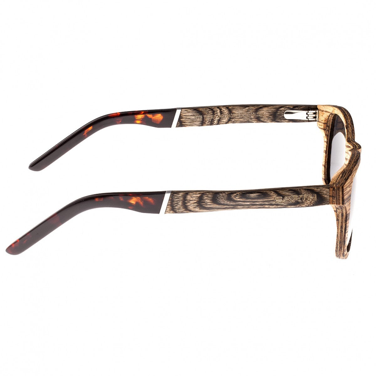 Earth Wood El Nido Polarized Sunglasses - Zebrawood/Silver - ESG070Z