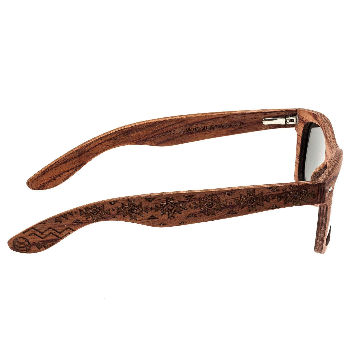 Earth Wood Maya Polarized Sunglasses - Red Rosewood/Silver - ESG005R