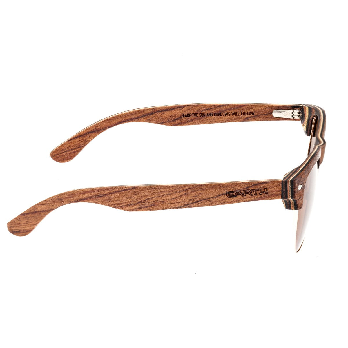 Earth Wood Moonstone Polarized Sunglasses - Red Rosewood/Brown - ESG017RB