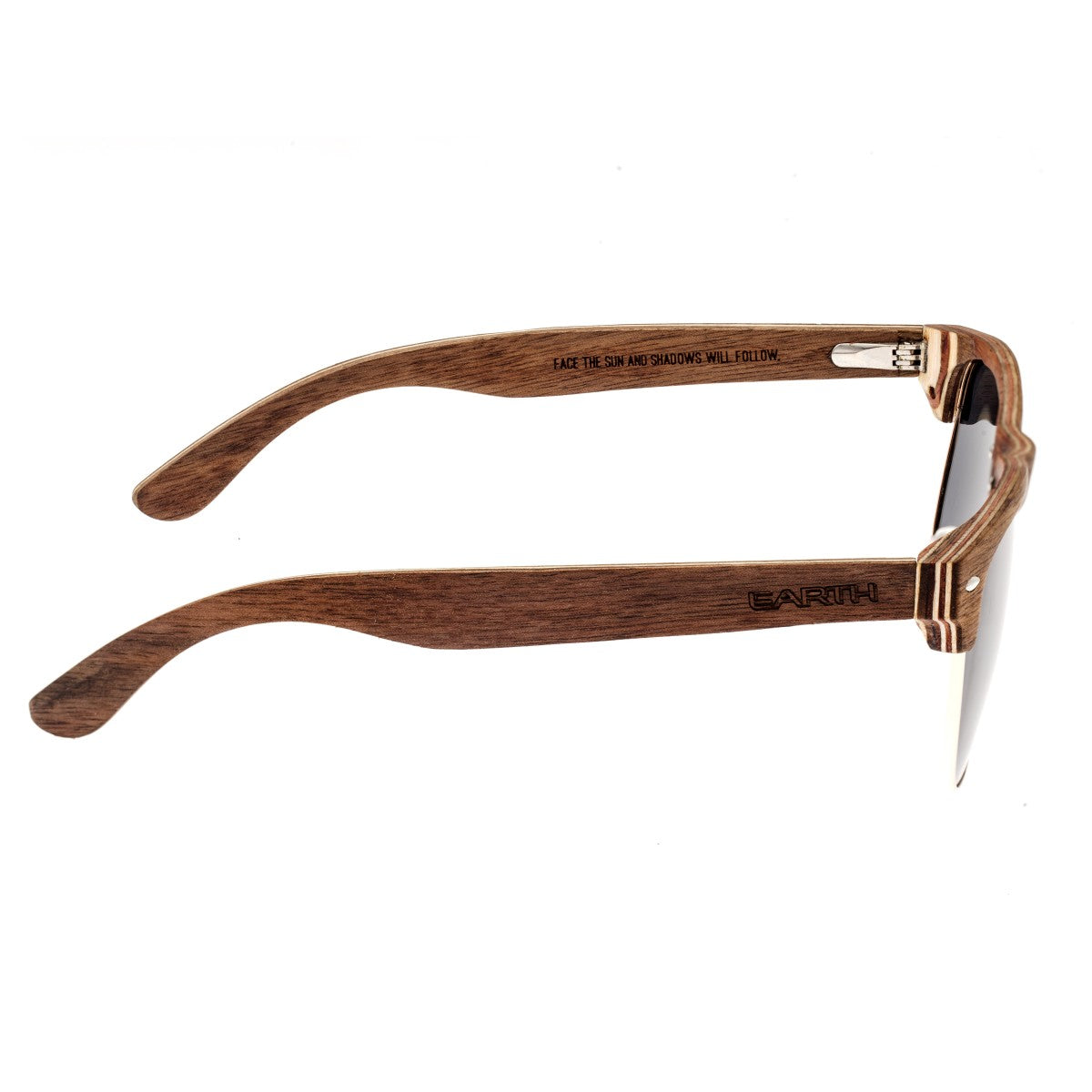 Earth Wood Moonstone Polarized Sunglasses - Walnut-Zebra/Black - ESG017WZ