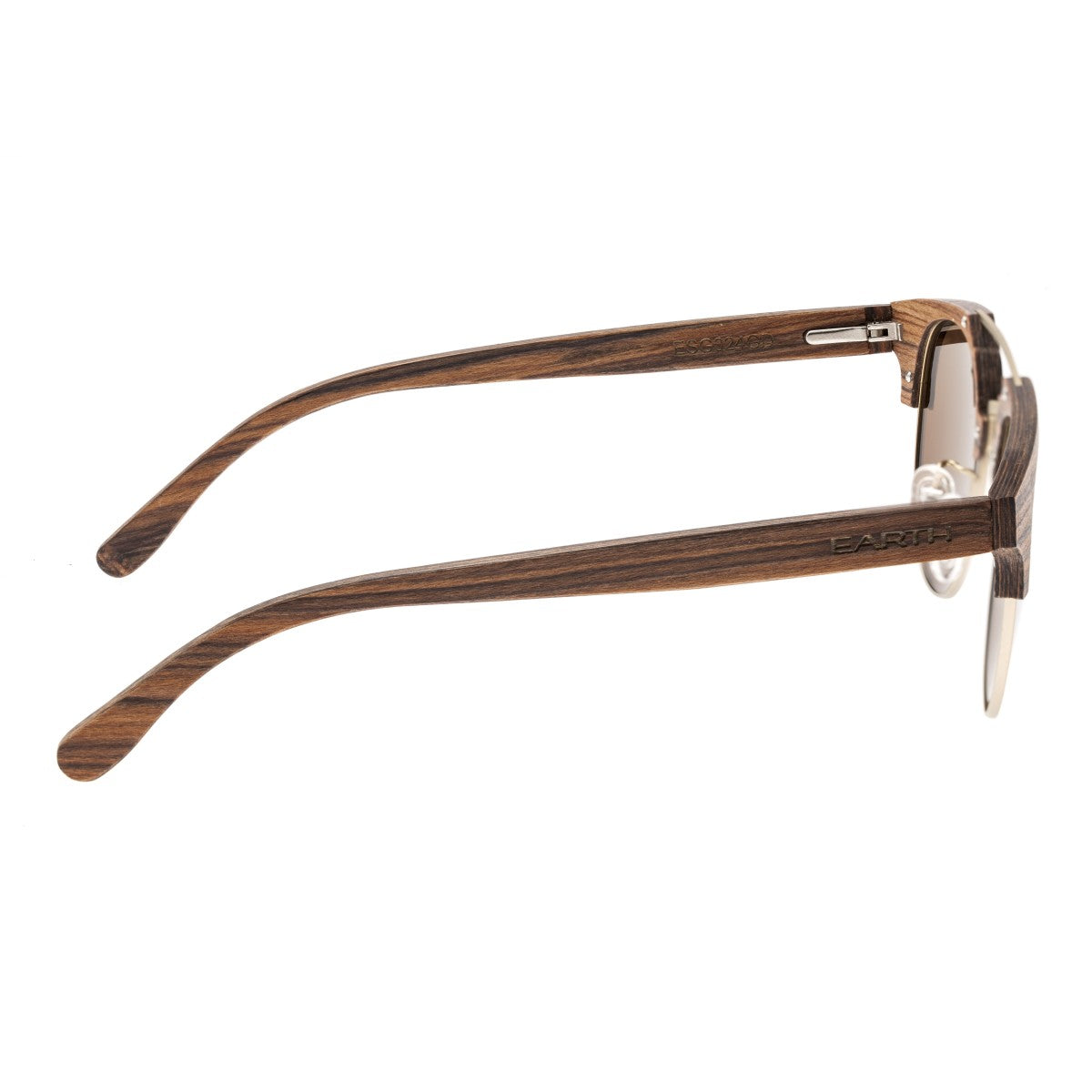 Earth Wood Kai Polarized Sunglasses - Brown Stripe/Gold - ESG024GD