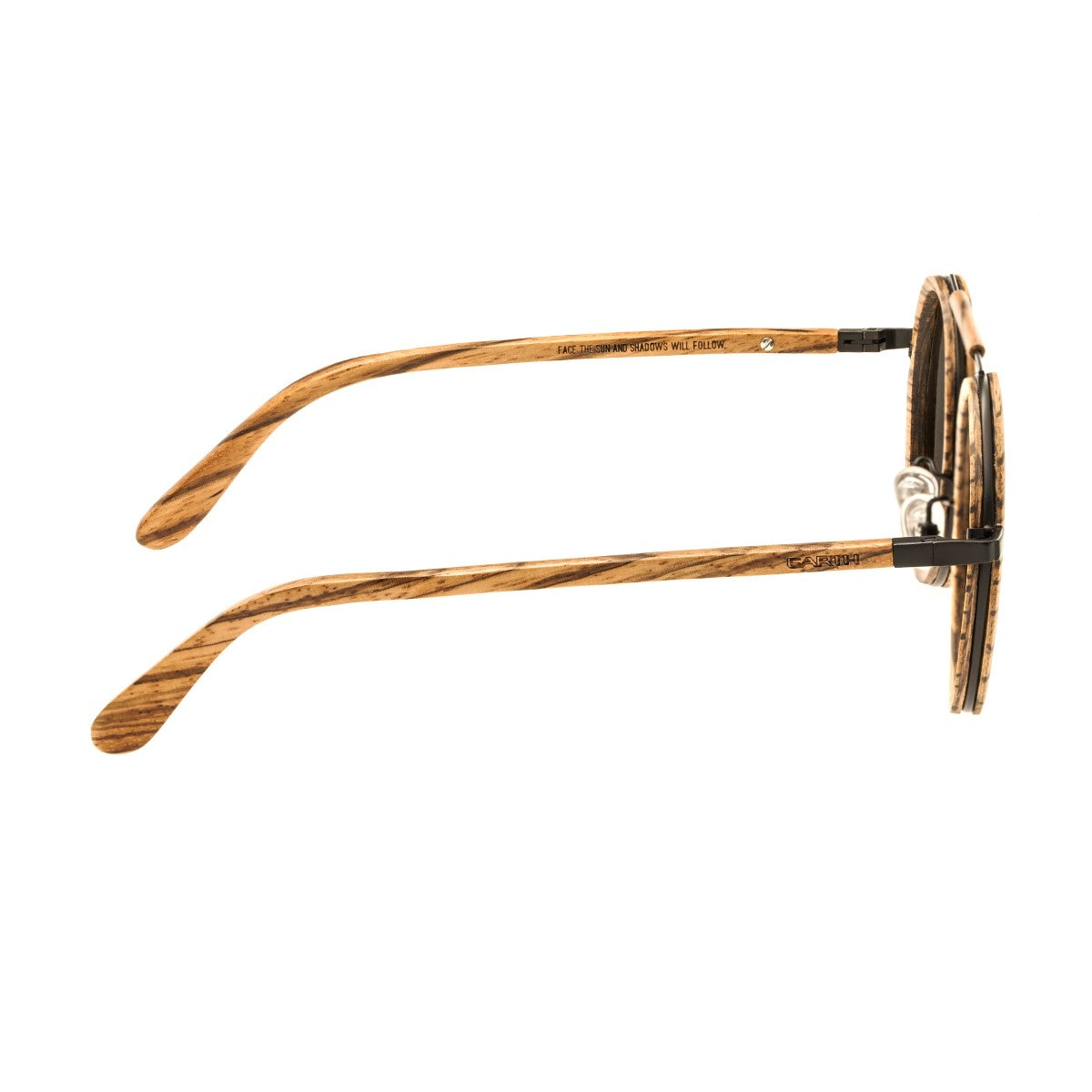 Earth Wood Bondi Polarized Sunglasses - Zebrawood/Silver - ESG003Z