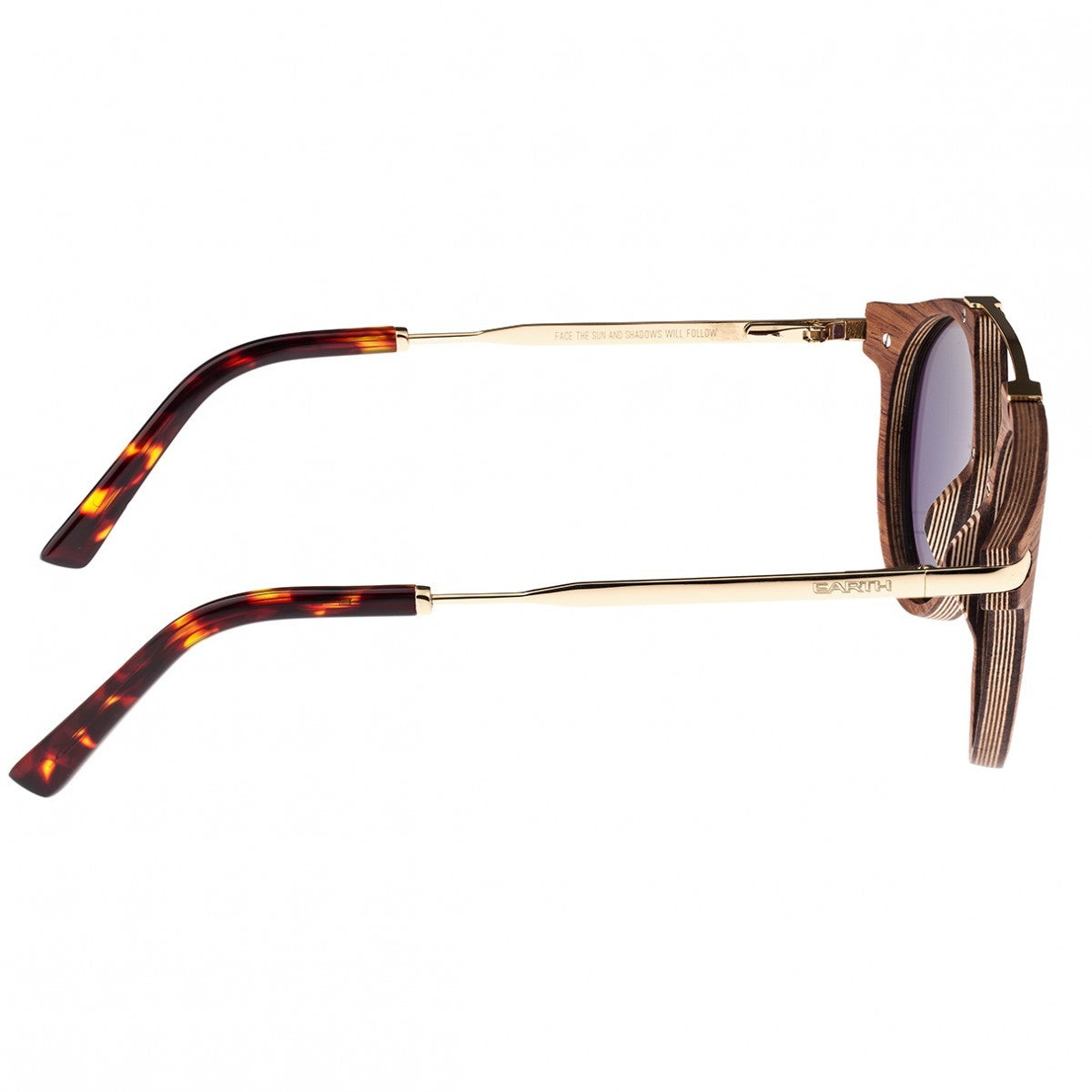 Earth Wood Petani Polarized Sunglasses - Annato/Gold-Green - ESG034AN