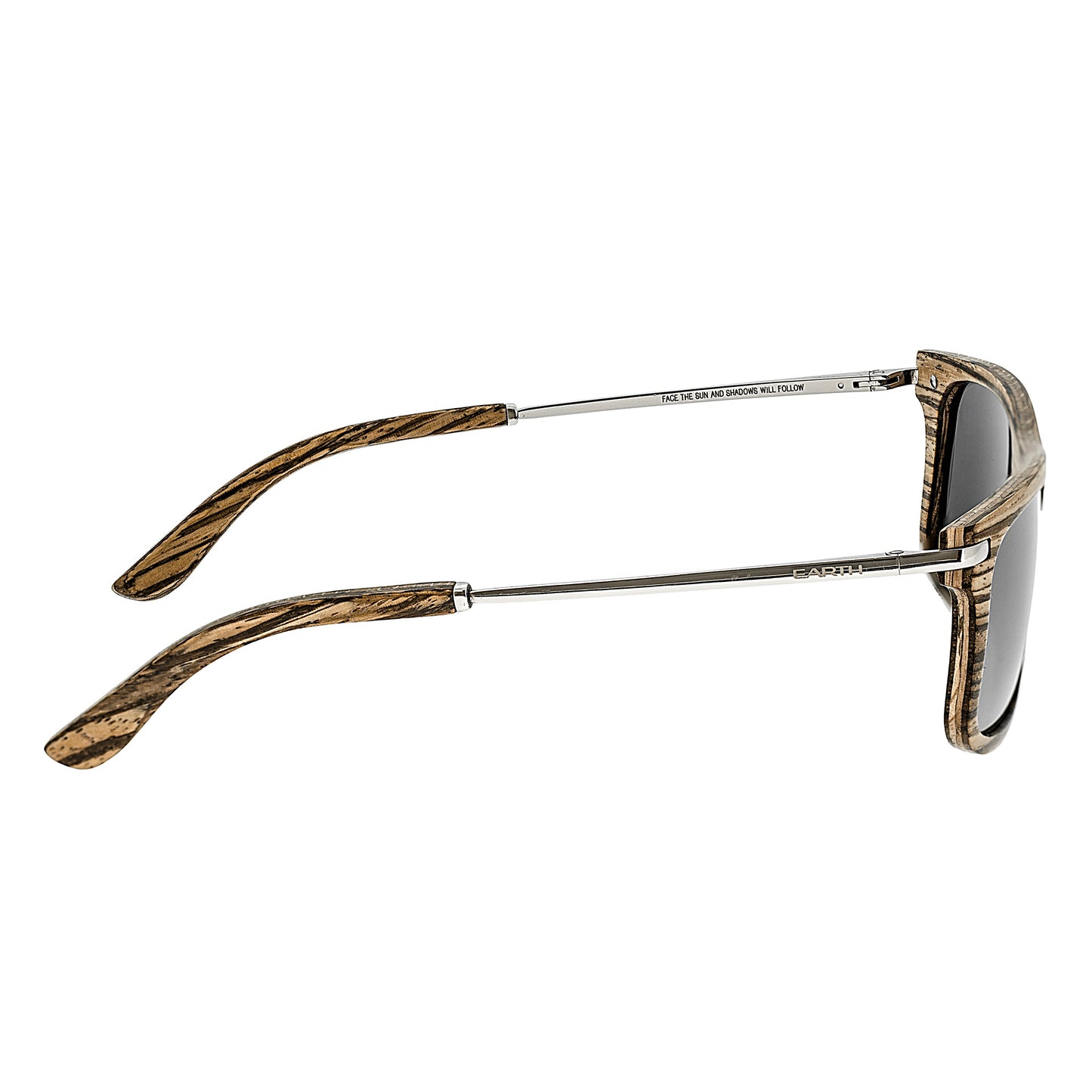 Earth Wood Queensland Polarized Sunglasses - Zebrawood/Grey - ESG011SL