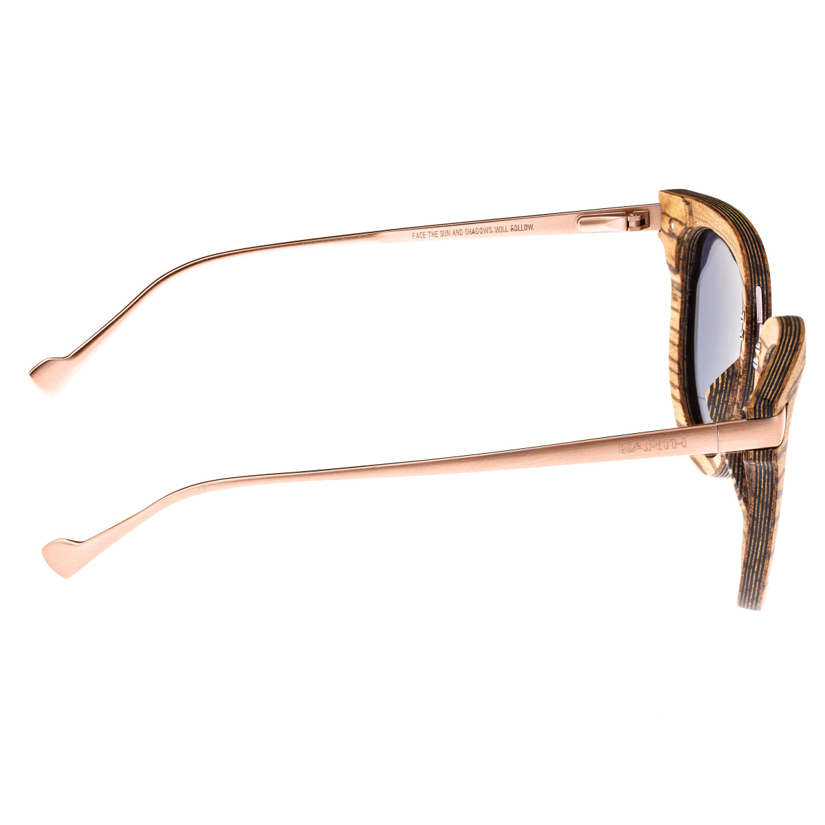 Earth Wood Nissi Polarized Sunglasses - Zebrawood/Rose Gold - ESG033ZW
