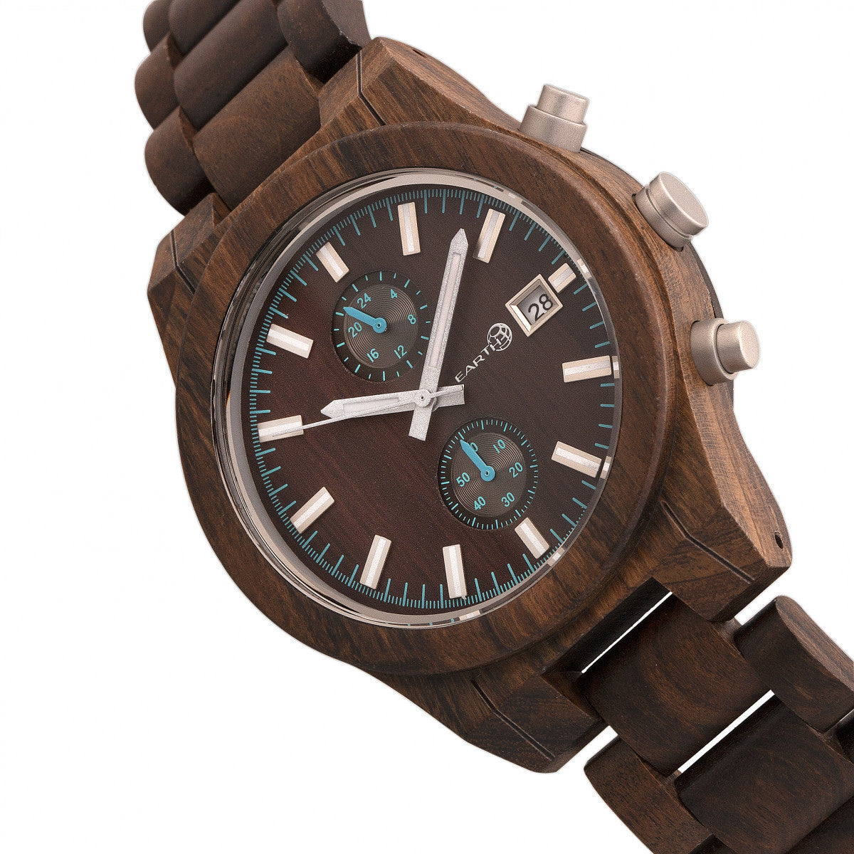 Earth Wood Castillo Bracelet Watch w/Date - Dark Brown - ETHEW5102