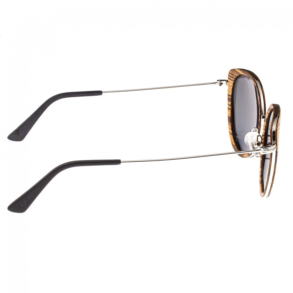 Earth Wood Oreti Polarized Sunglasses - Zebrawood/Purple - ESG037ZW