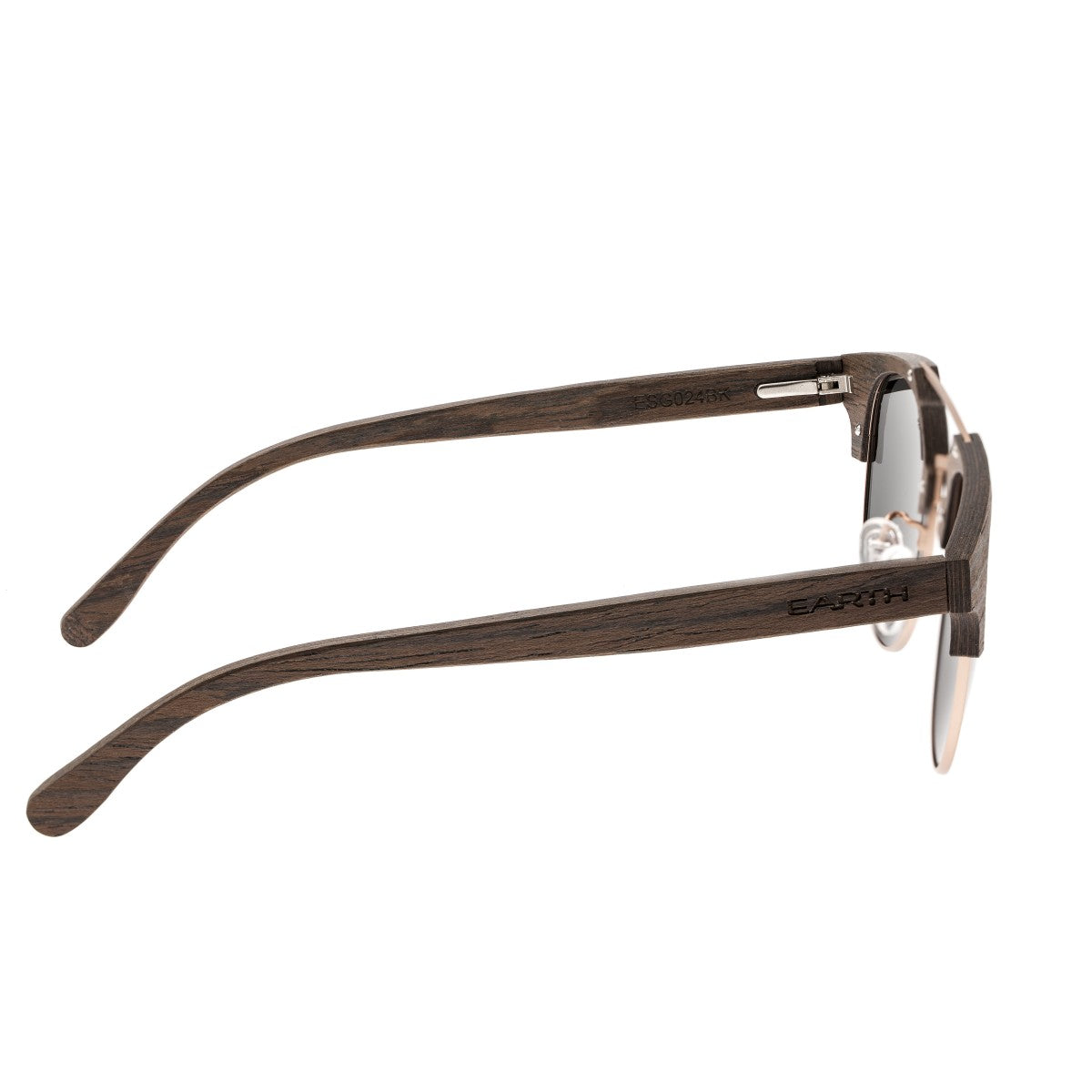Earth Wood Kai Polarized Sunglasses - Walnut Zebrawood/Black - ESG024BK