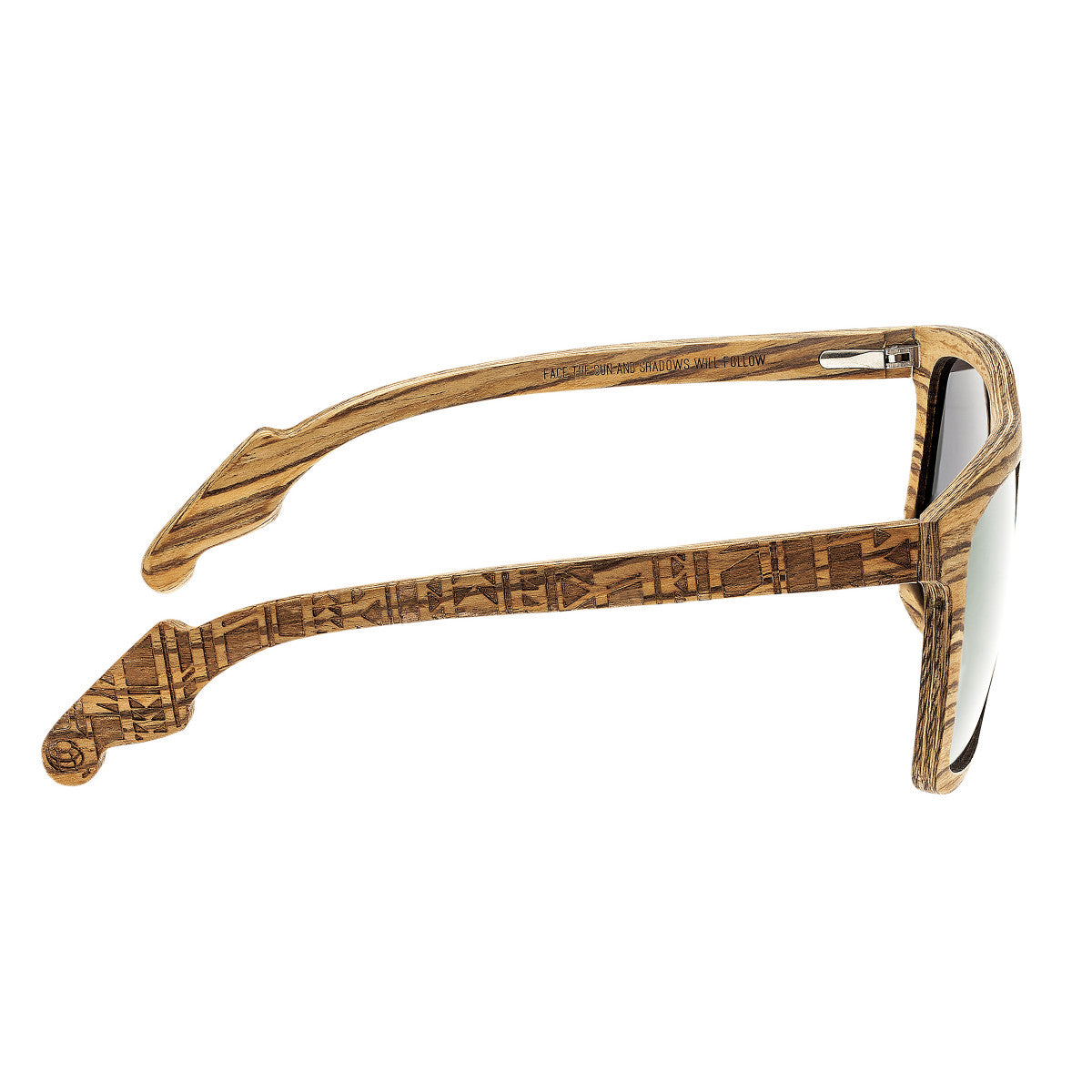 Earth Wood Aroa Polarized Sunglasses - Zebrawood/Gold-Black - ESG050Z