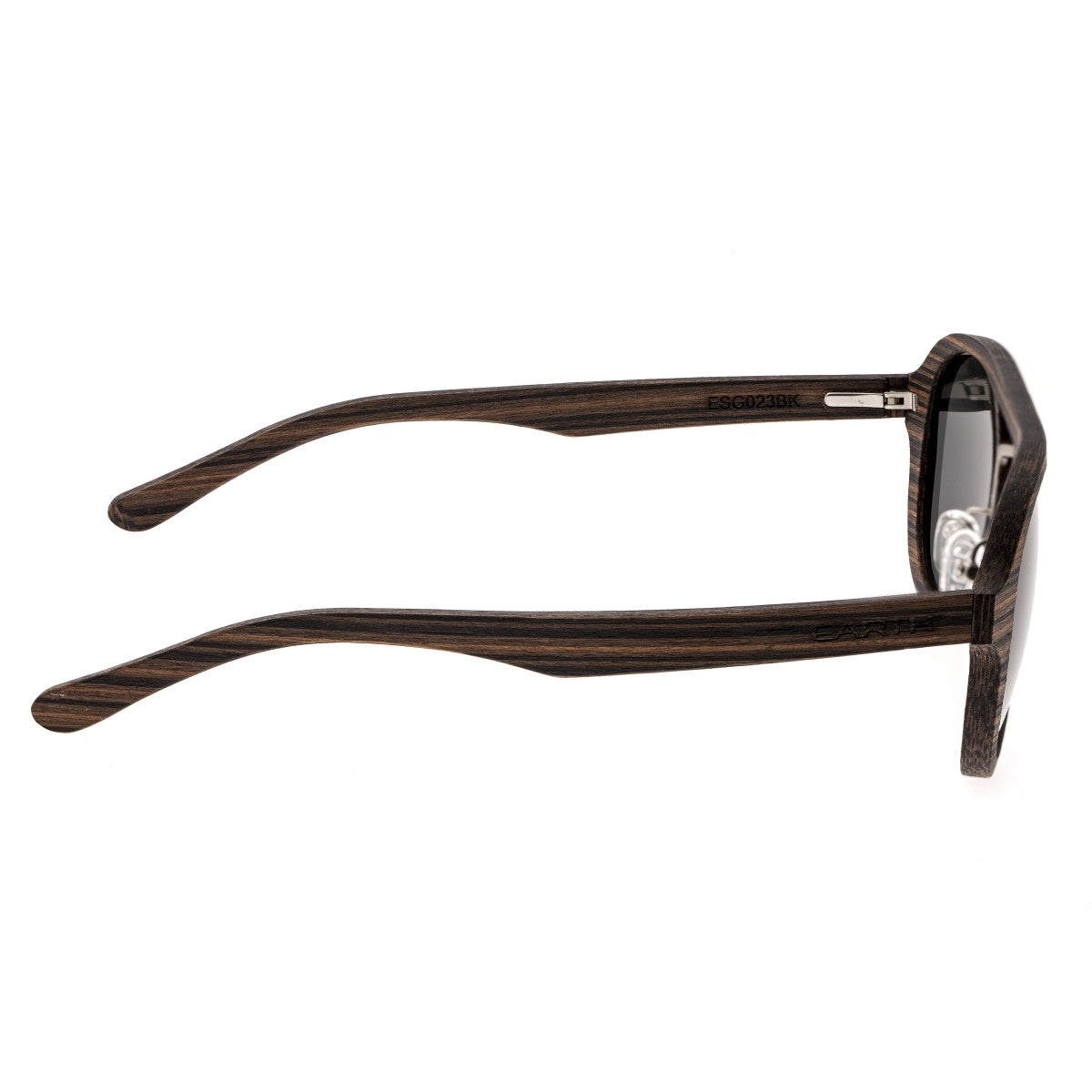 Earth Wood Cruz Polarized Sunglasses - Brown Stripe/Black - ESG023BK