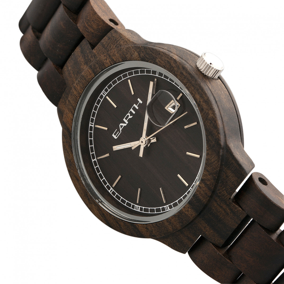 Earth Wood Biscayne Bracelet Watch w/Date - Dark Brown - ETHEW4202