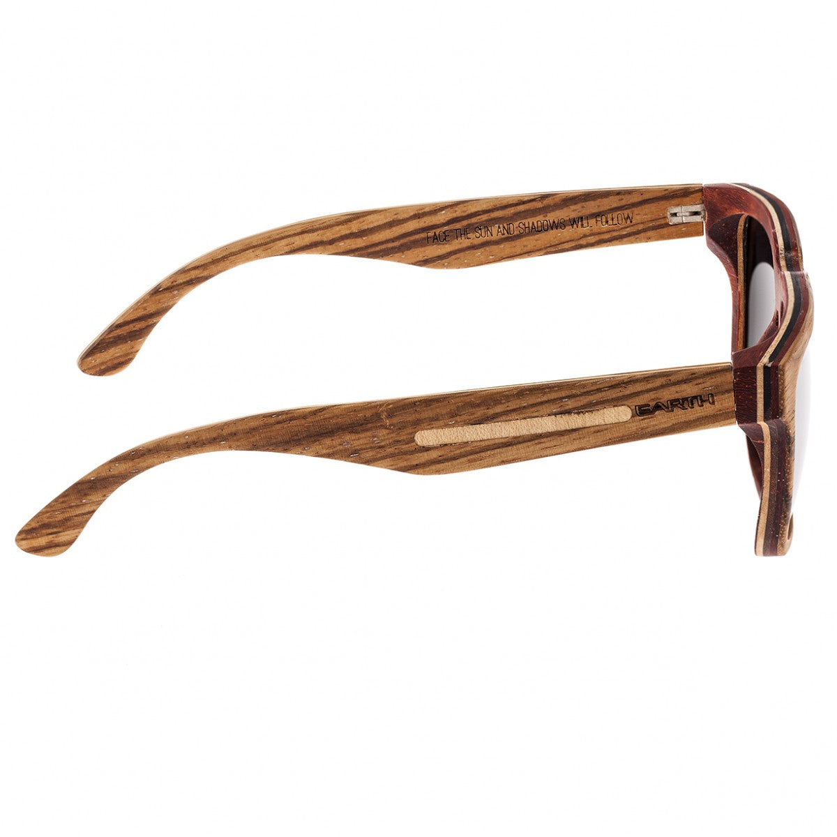 Earth Wood Pensacola Polarized Sunglasses - Zebra & Maple/Silver - ESG030ZM