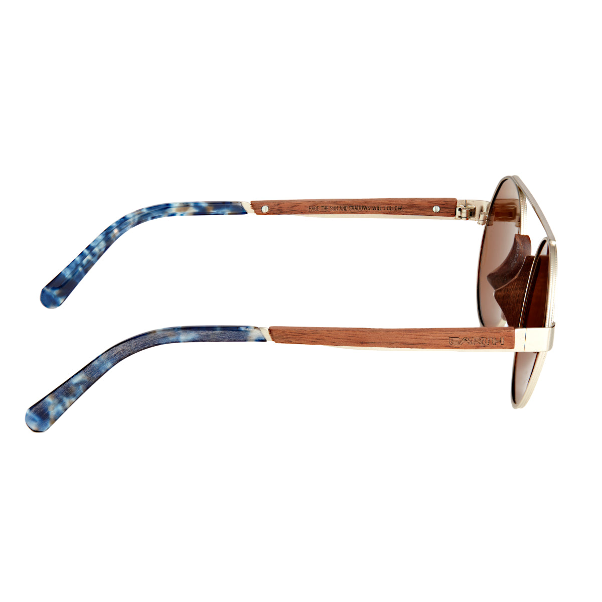 Earth Wood Anakena Polarized Sunglasses - Brown/Brown - ESG038B