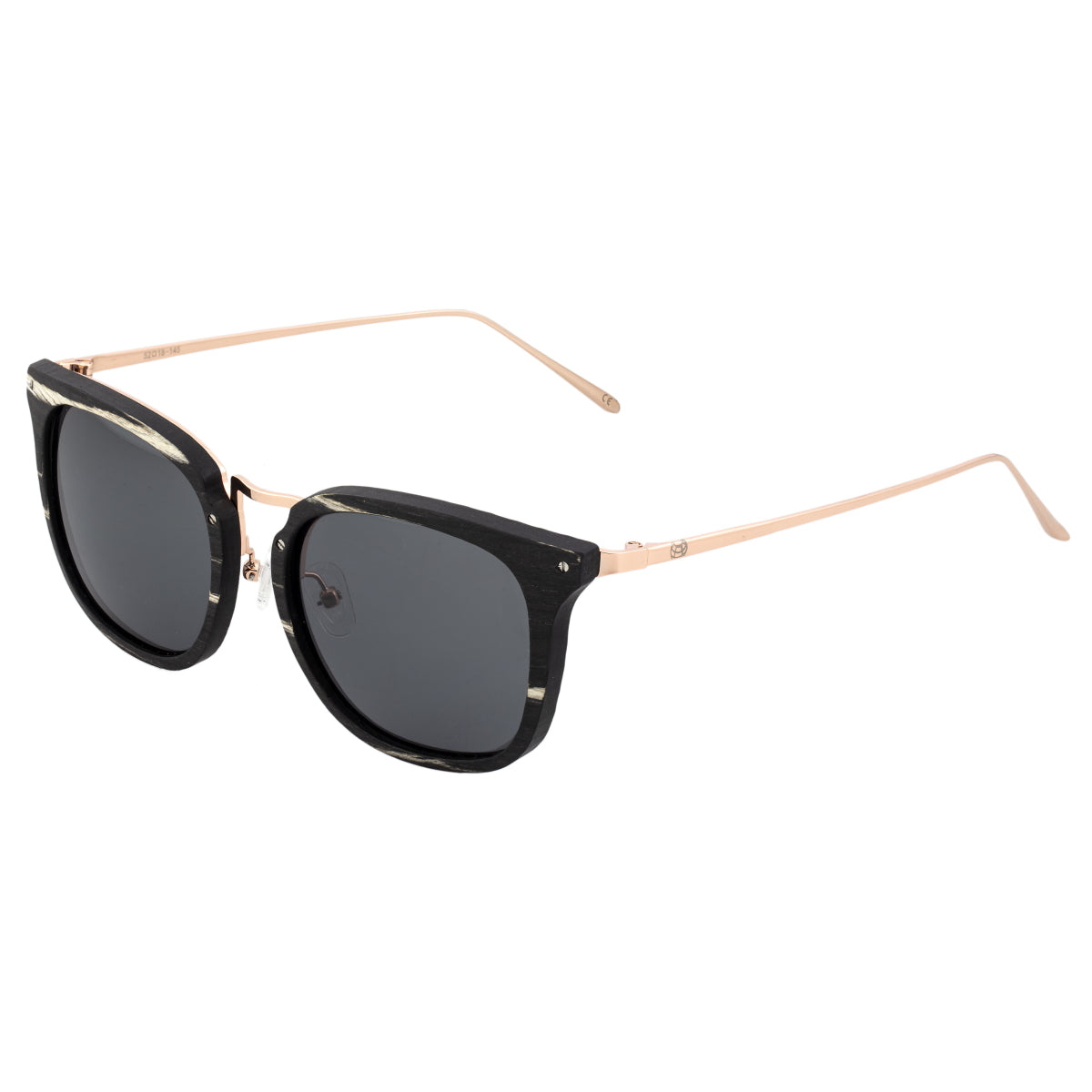 Earth Wood Nosara Polarized Sunglasses - Black Butterfly/Black - ESG047BR