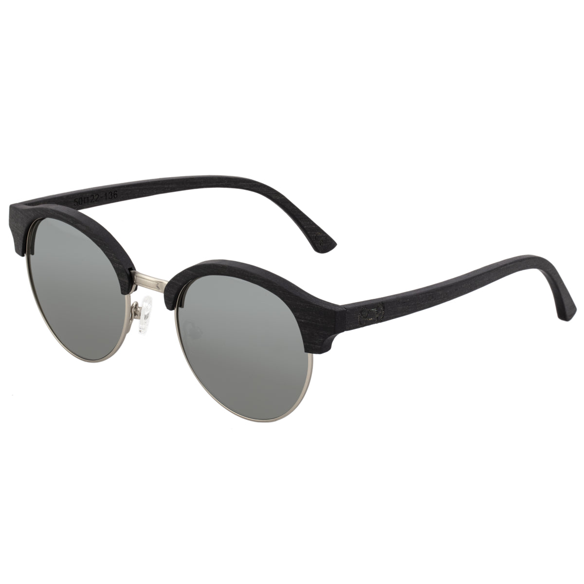 Earth Wood Misty Polarized Sunglasses - Ebony/Silver - ESG049ES