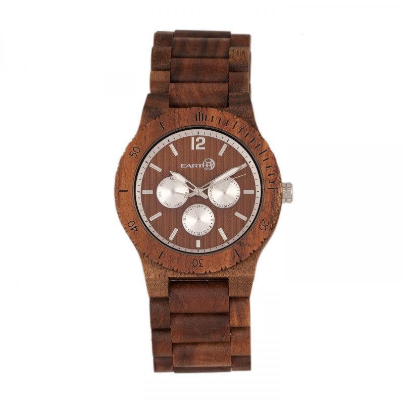 Earth Wood Bonsai Bracelet Watch w/Day/Date