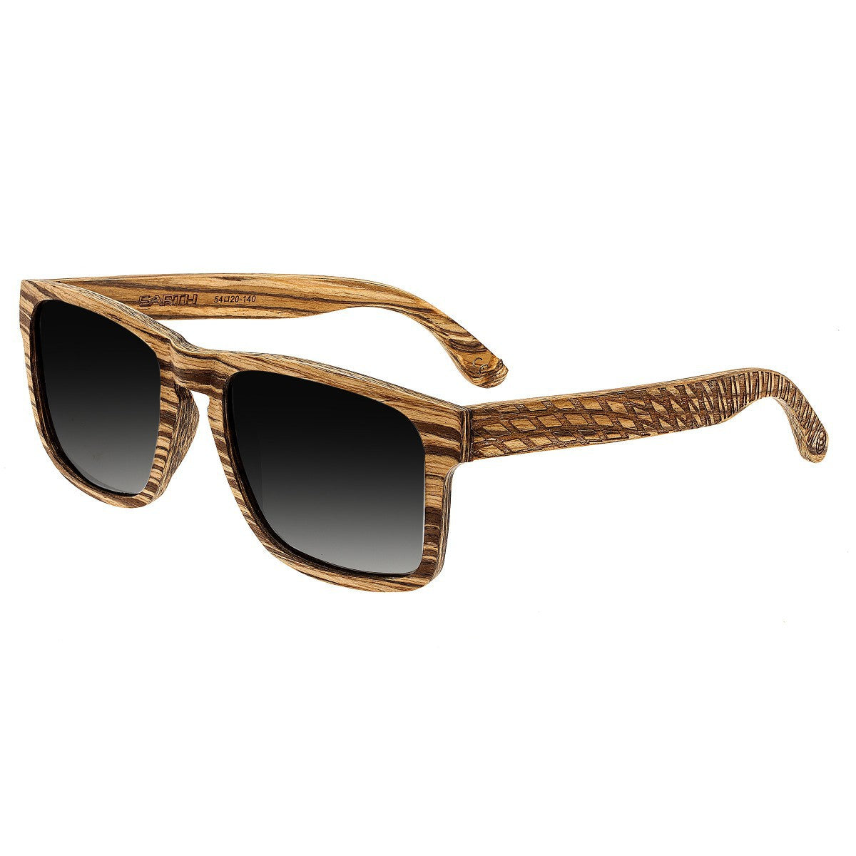 Earth Wood Whitehaven Polarized Sunglasses - Zebrawood/Black - ESG080Z