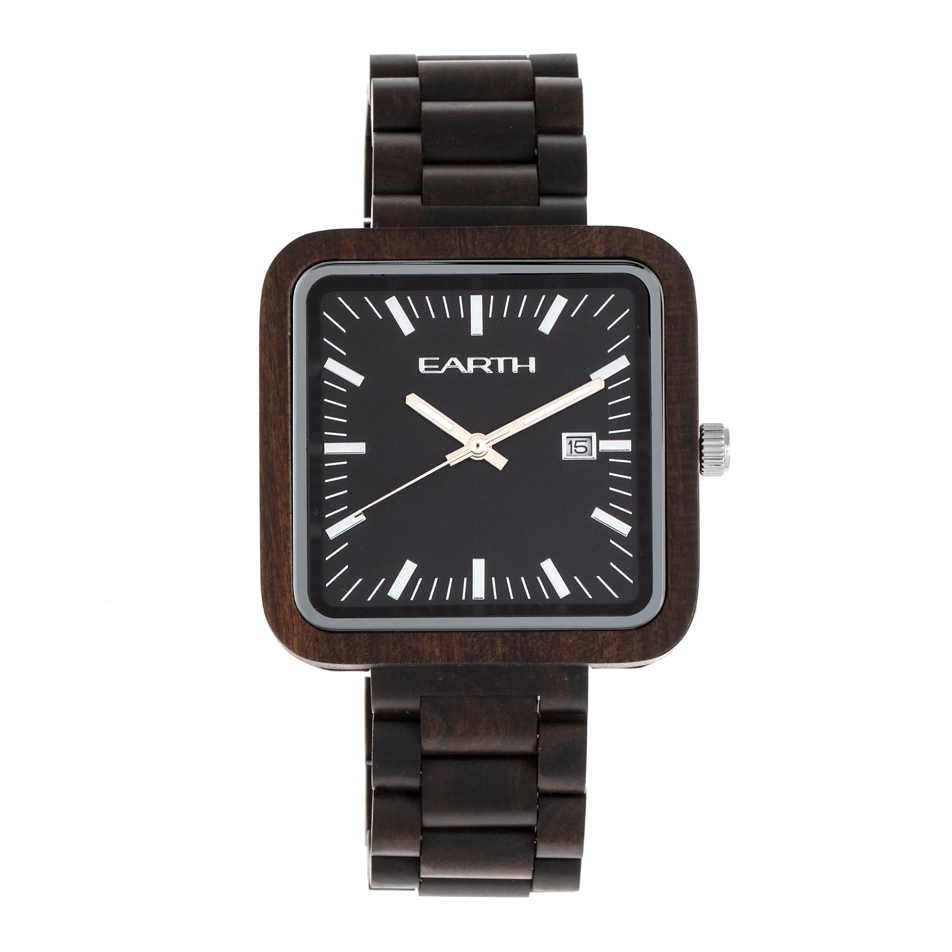 Earth Wood Berkshire Bracelet Watch w/Date - Dark Brown - ETHEW5702