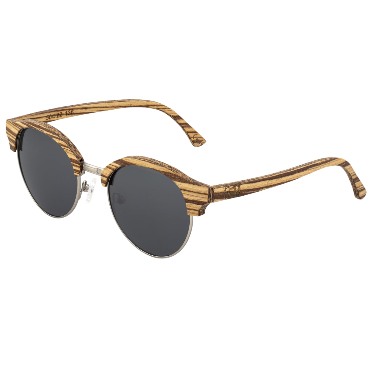 Earth Wood Misty Polarized Sunglasses - Zebrawood/Black - ESG049ZS