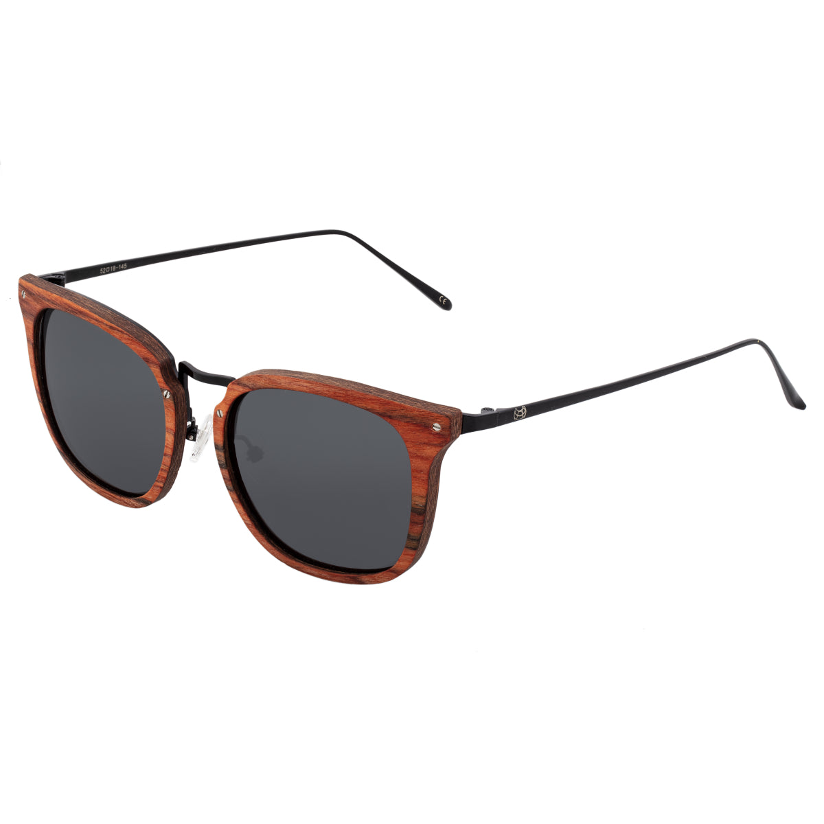 Earth Wood Nosara Polarized Sunglasses - Red Rosewood/Black - ESG047RB