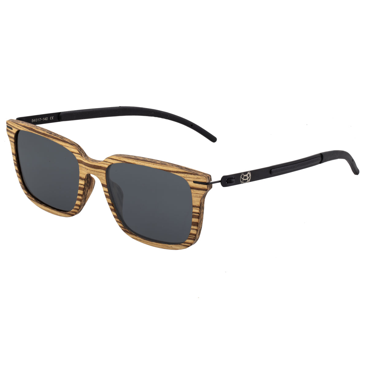 Earth Wood Doumia Polarized Sunglasses - Zebrawood/Black - ESG043ZB