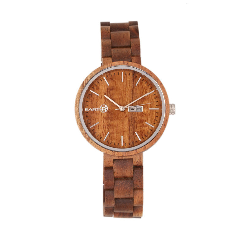 Earth Wood Mimosa Bracelet Watch w/Day/Date