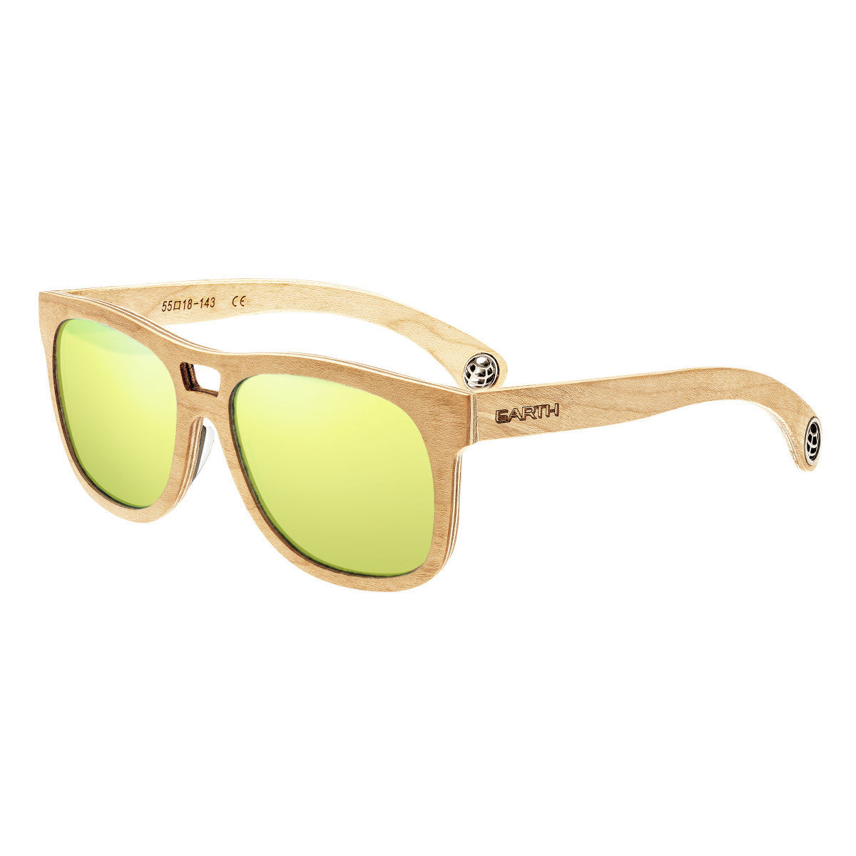 Earth Wood Las Islas Polarized Sunglasses - Maple/Celeste-Yellow - ESG055M