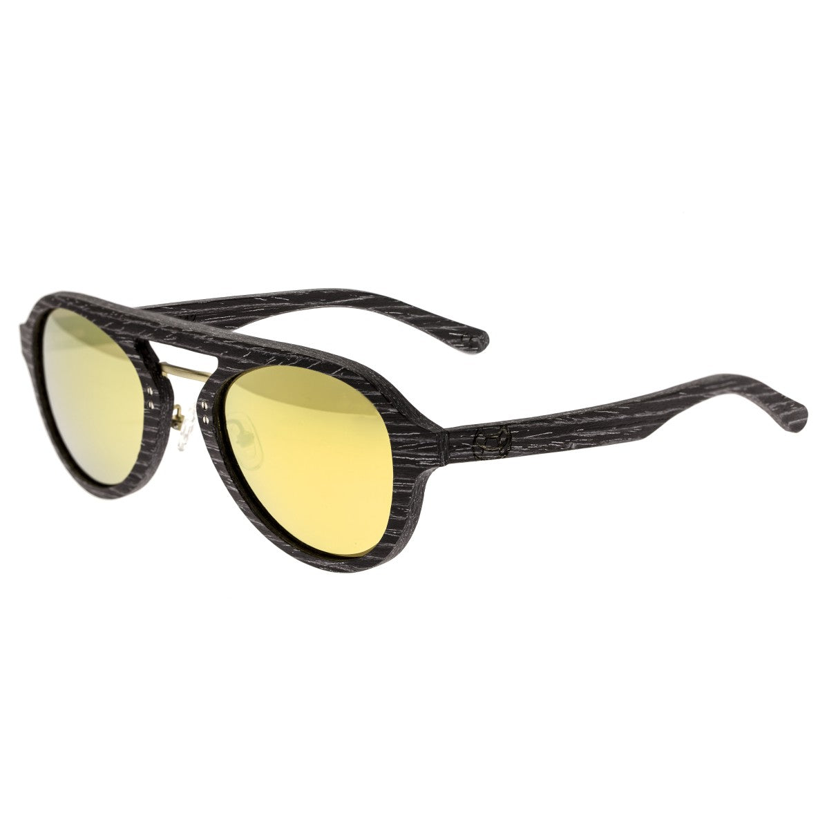 Earth Wood Cruz Polarized Sunglasses - Black Stripe/Gold - ESG023GD