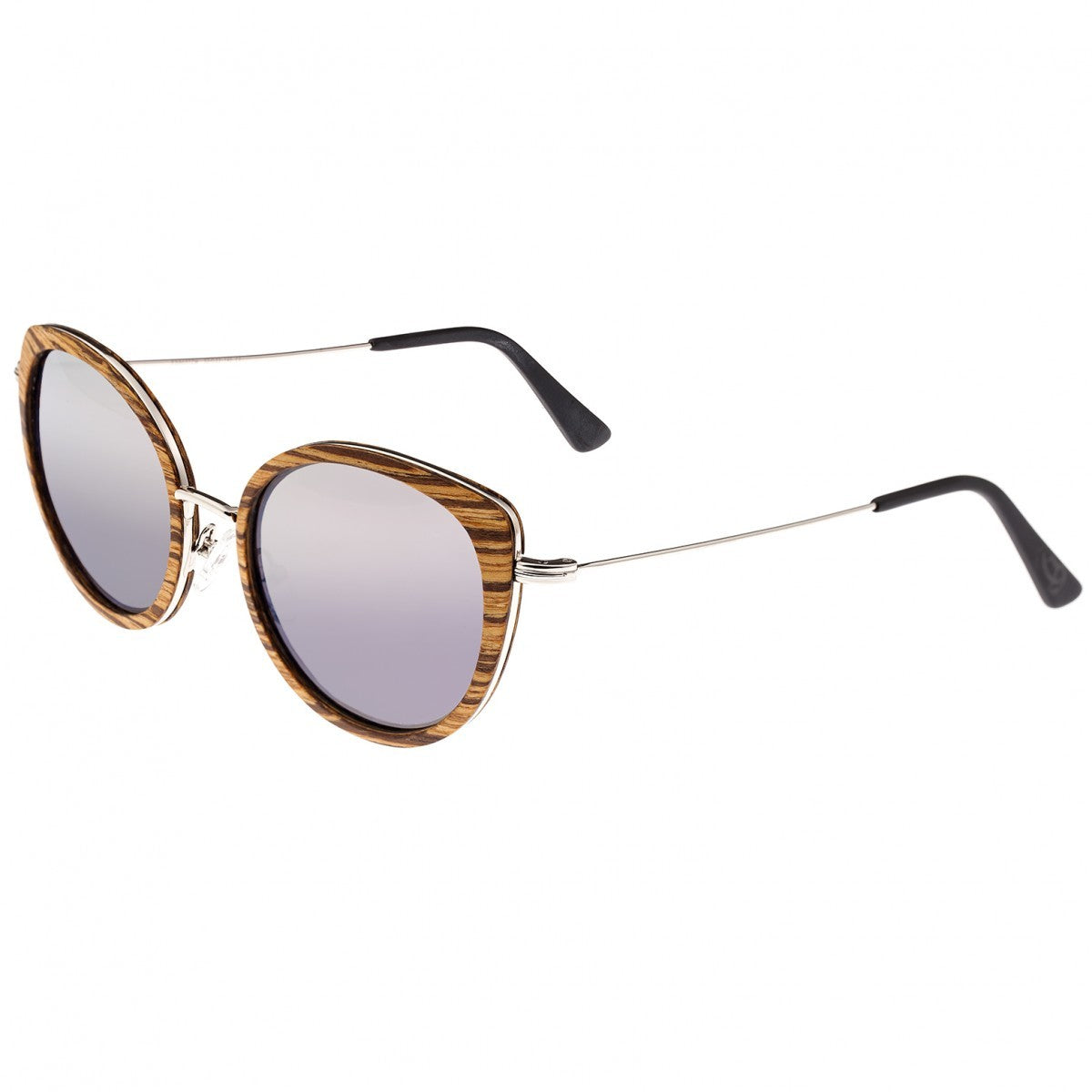 Earth Wood Oreti Polarized Sunglasses - Zebrawood/Purple - ESG037ZW