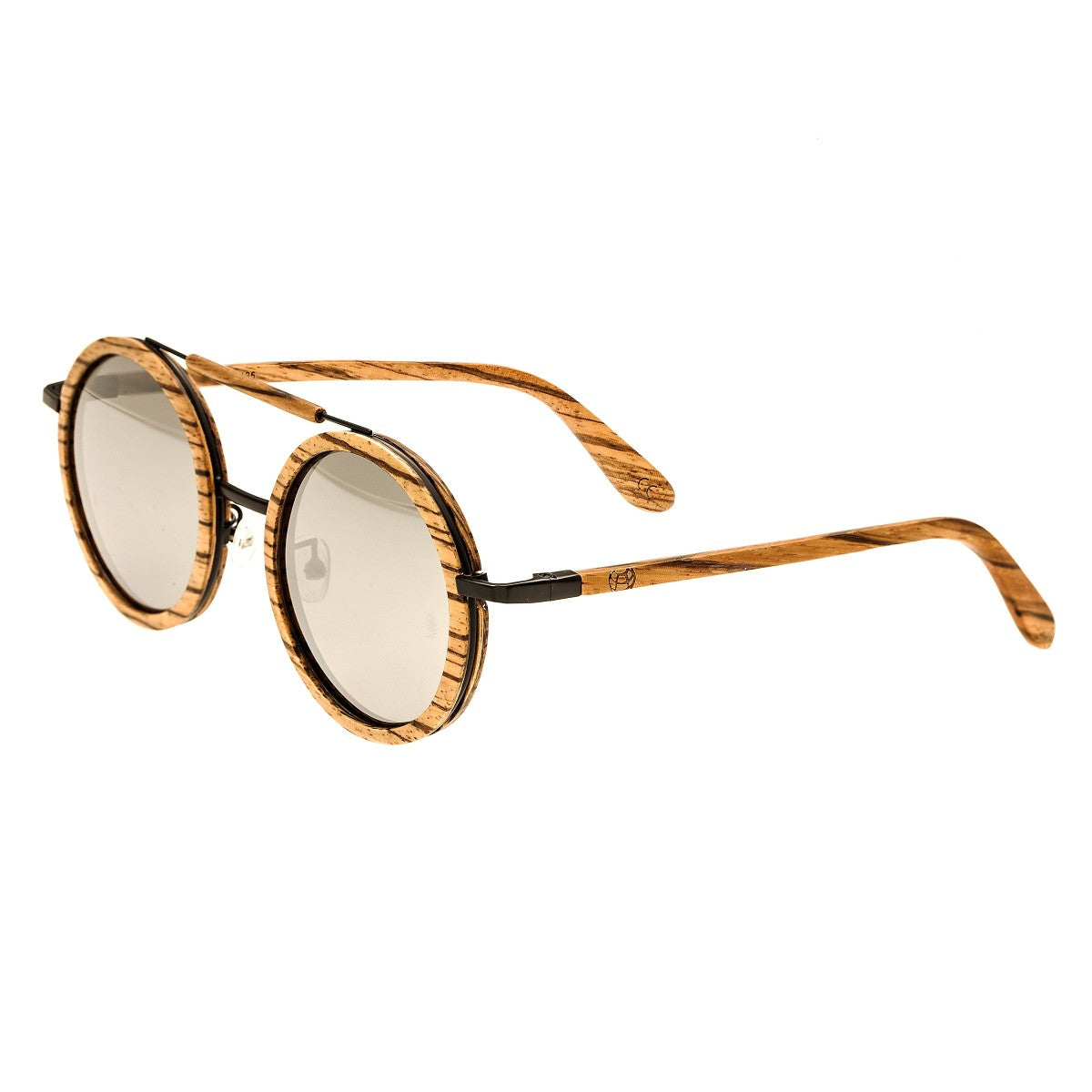 Earth Wood Bondi Polarized Sunglasses - Zebrawood/Silver - ESG003Z