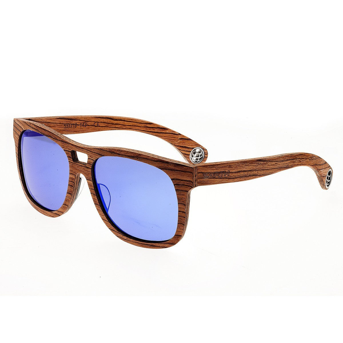 Earth Wood Las Islas Polarized Sunglasses - Red-Rosewood/Purple-Blue - ESG055R
