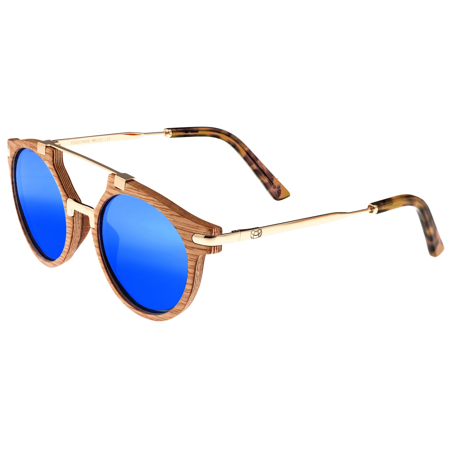 Earth Wood Petani Polarized Sunglasses - White Oak/Dark Blue - ESG034W