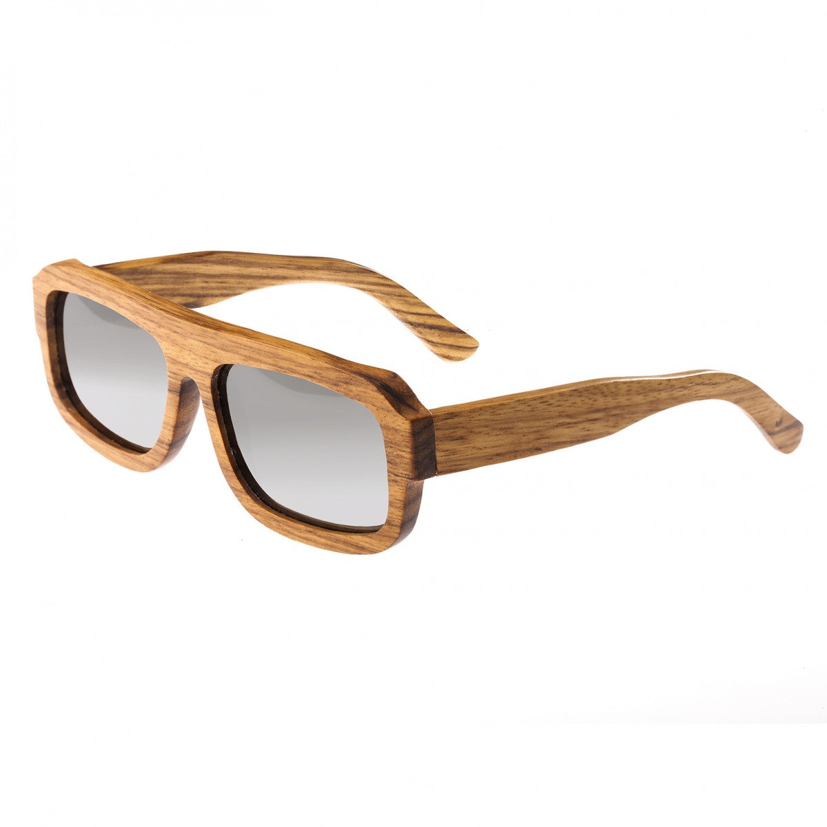 Earth Wood Daytona Polarized Sunglasses - Zebrawood/Silver - ESG025Z