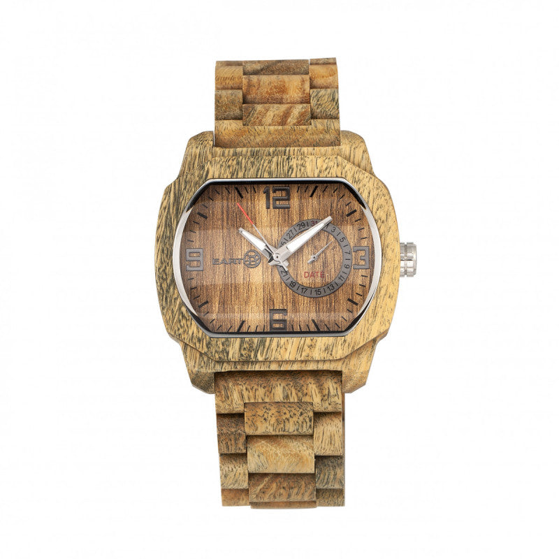 Earth Wood Scaly Bracelet Watch w/Date