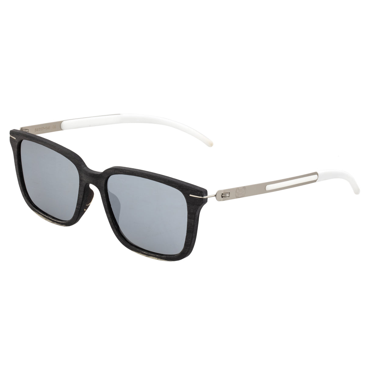 Earth Wood Doumia Polarized Sunglasses - Black Butterfly/Silver - ESG043BS