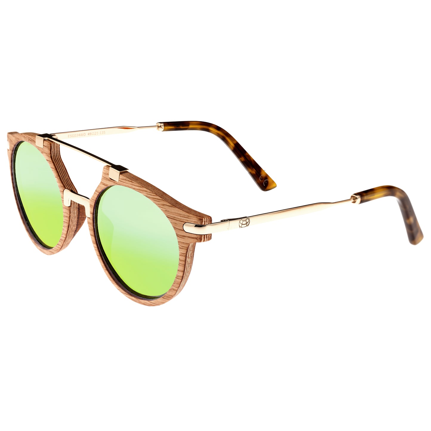 Earth Wood Petani Polarized Sunglasses - Annato/Green - ESG034A