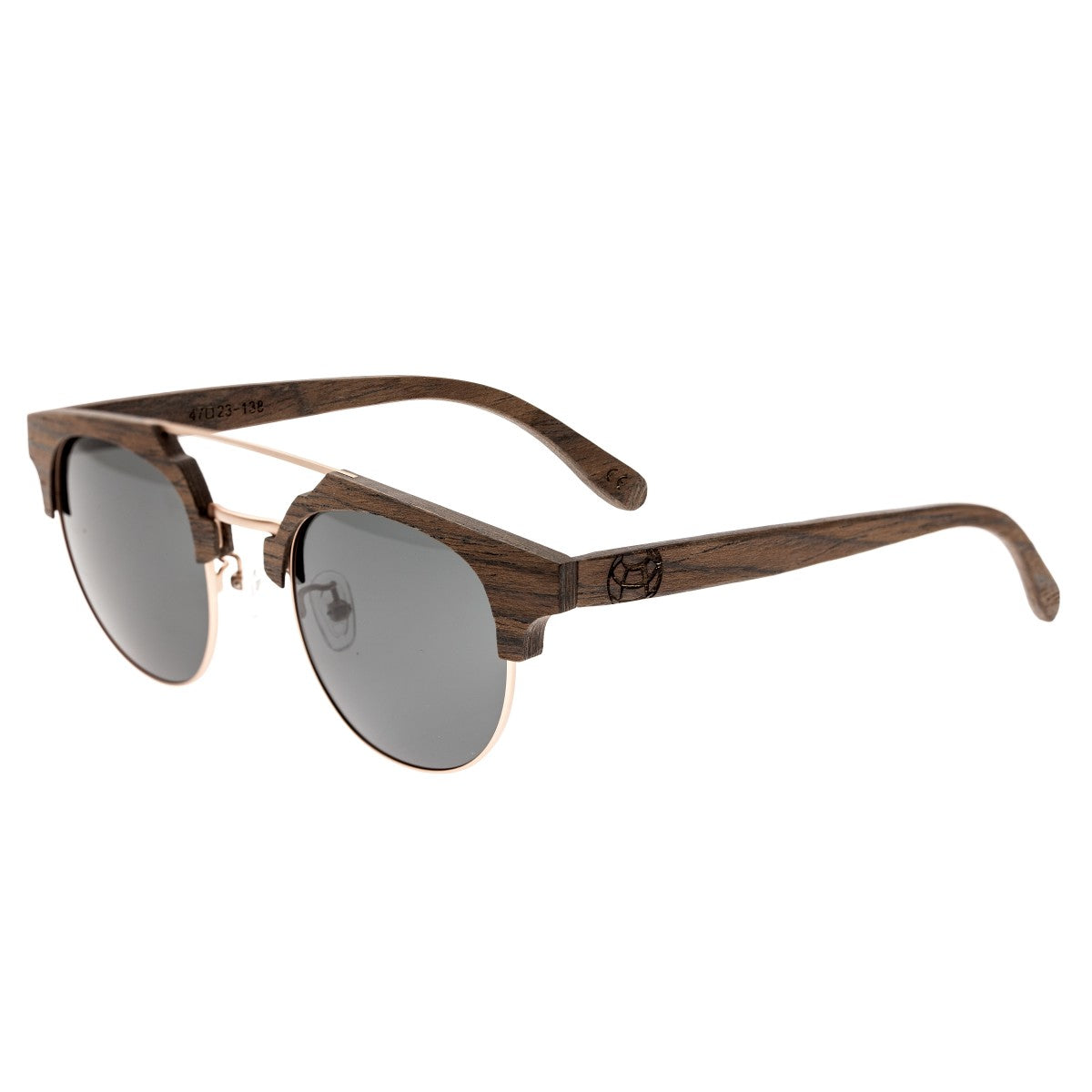 Earth Wood Kai Polarized Sunglasses - Walnut Zebrawood/Black - ESG024BK