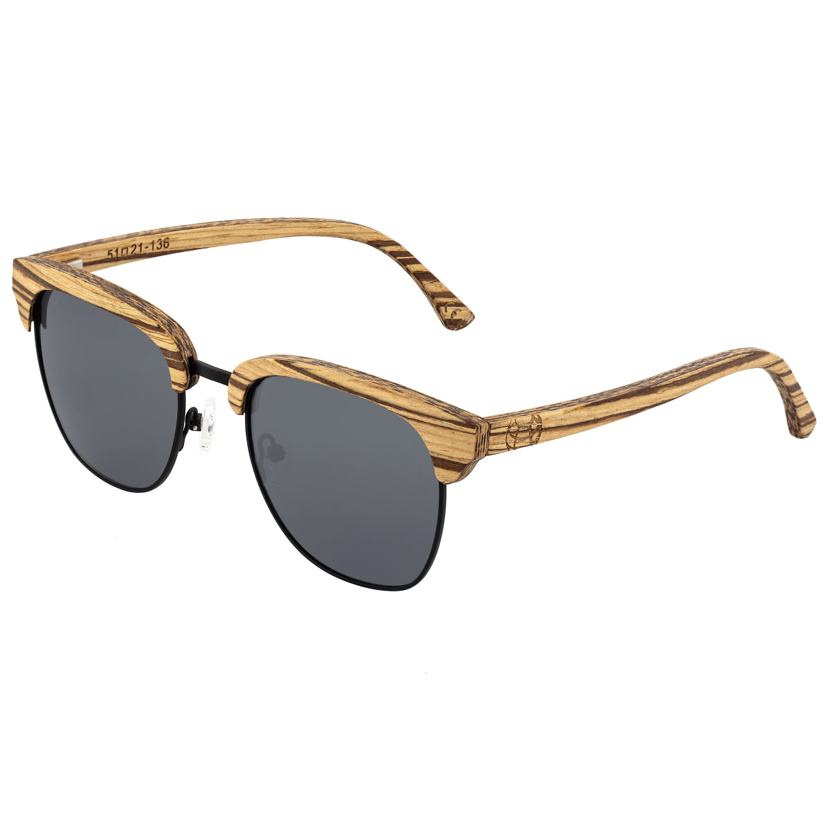Earth Wood Sassel Polarized Sunglasses - Zebrawood/Black - ESG045ZB